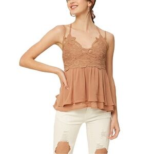 Listicle crochet layered tank nwt size small